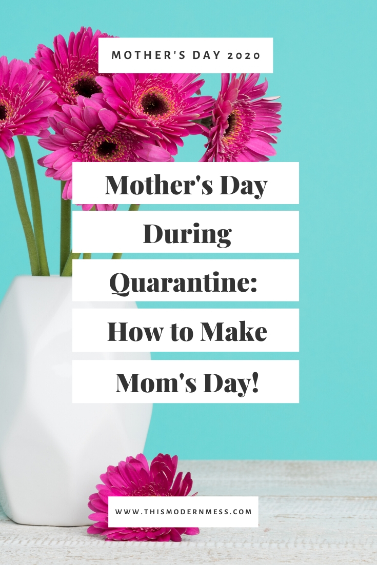 Mother's Day During Quarantine: How to Make Mom's Day pink flowers on teal background