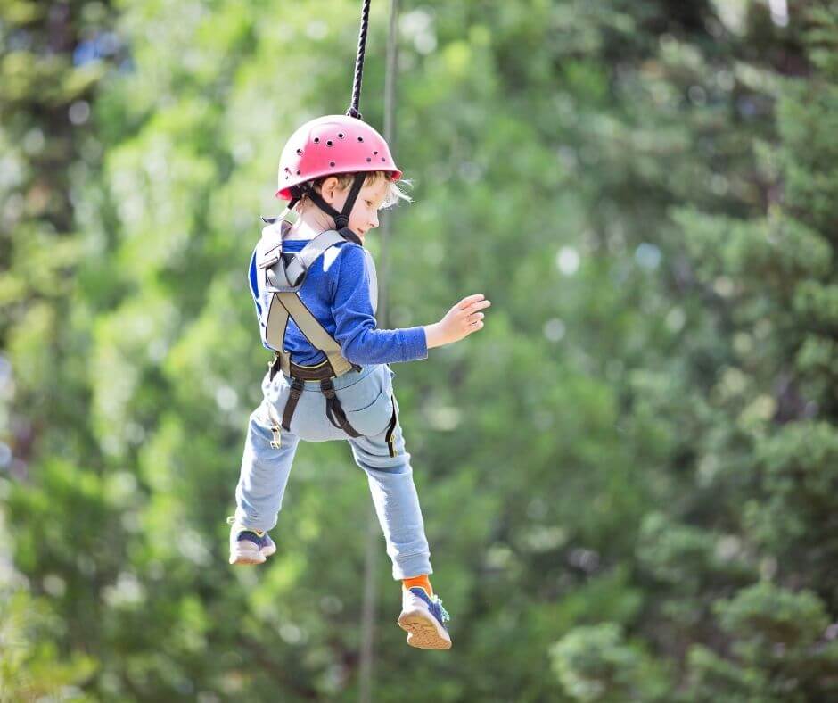 boy on zipline