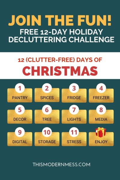 12 days of christmas decluttering challenge graphic