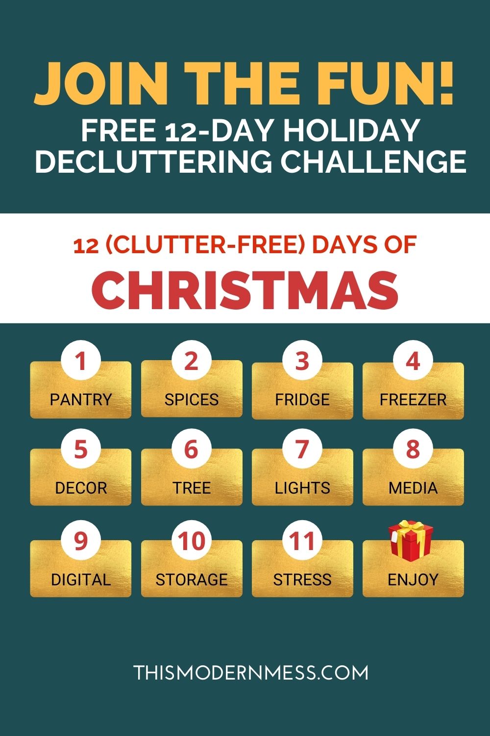 12 Day Christmas Decluttering Challenge