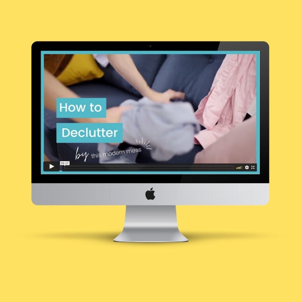 Preview on computer monitor of the How to Declutter video bonus