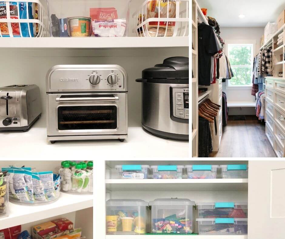 A gallery of images, including an Organized Pantry, Organized Closet, and Organized Toys by Andrea Brame, Nolensville Professional Organizer