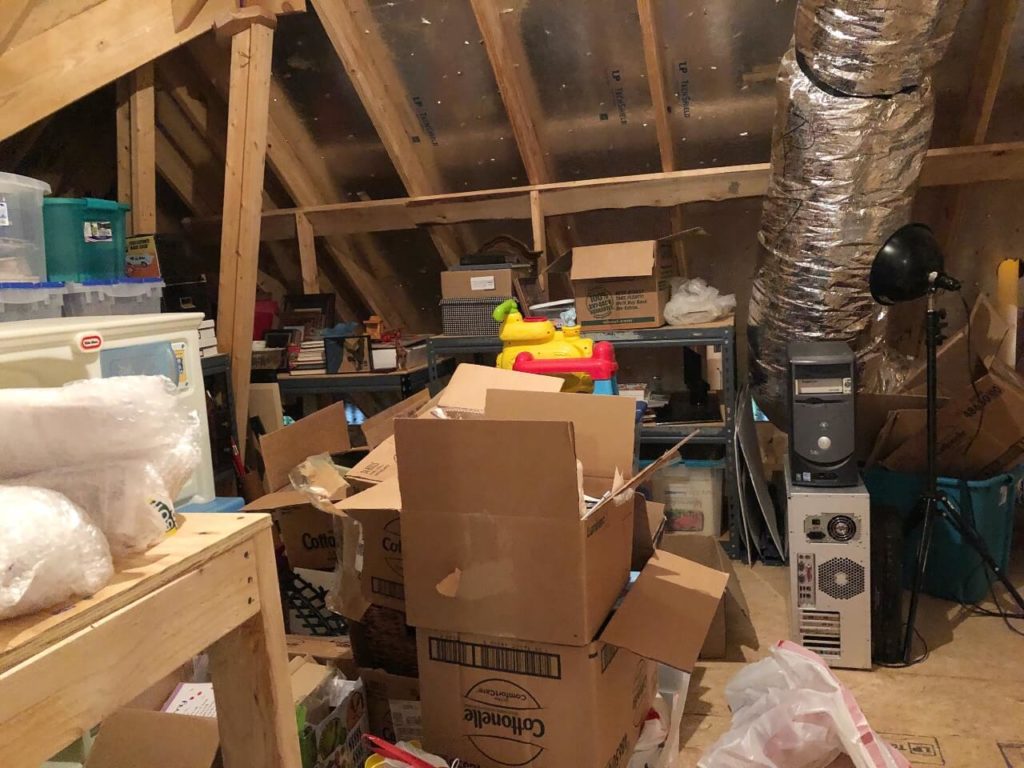 messy attic, different view