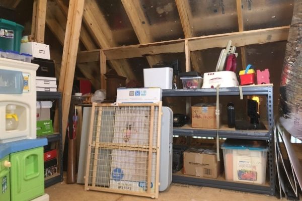 declutter your attic - picture of organized attic