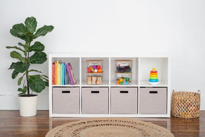 cubby storage in playroom